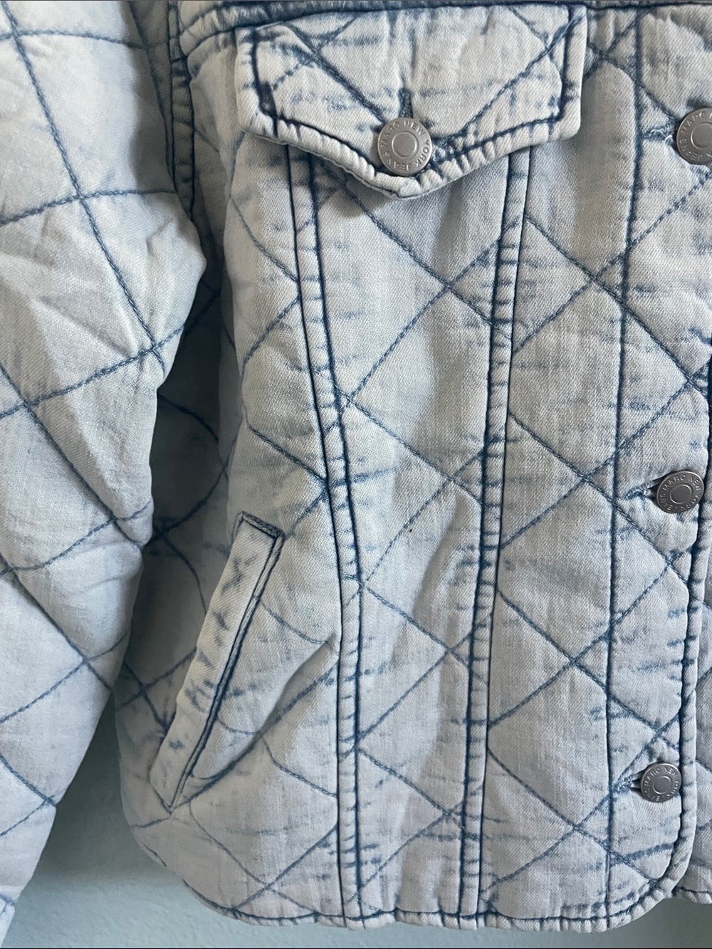 Marc New York Quilted Light Blue Denim Jacket - Picture 9 of 16